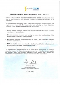 1. HSE Policy 2018 1. HSE Policy 2018